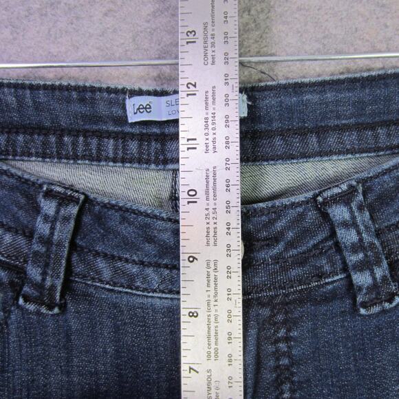 Lee Slender Secret Jeans Womens 14 Blue Stretch Bootcut Fleur-de-Lis Pockets - Picture 6 of 10